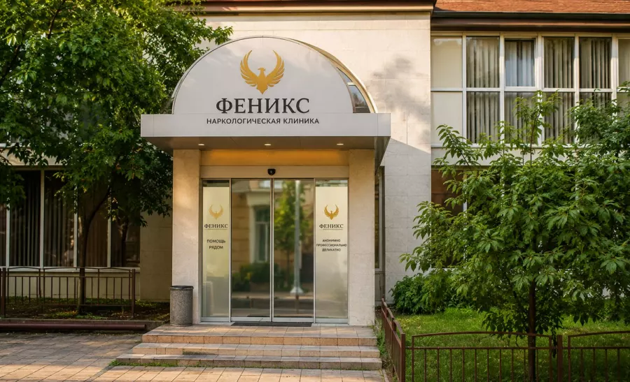 Вход в наркологическую клинику «Феникс» в Агрызе